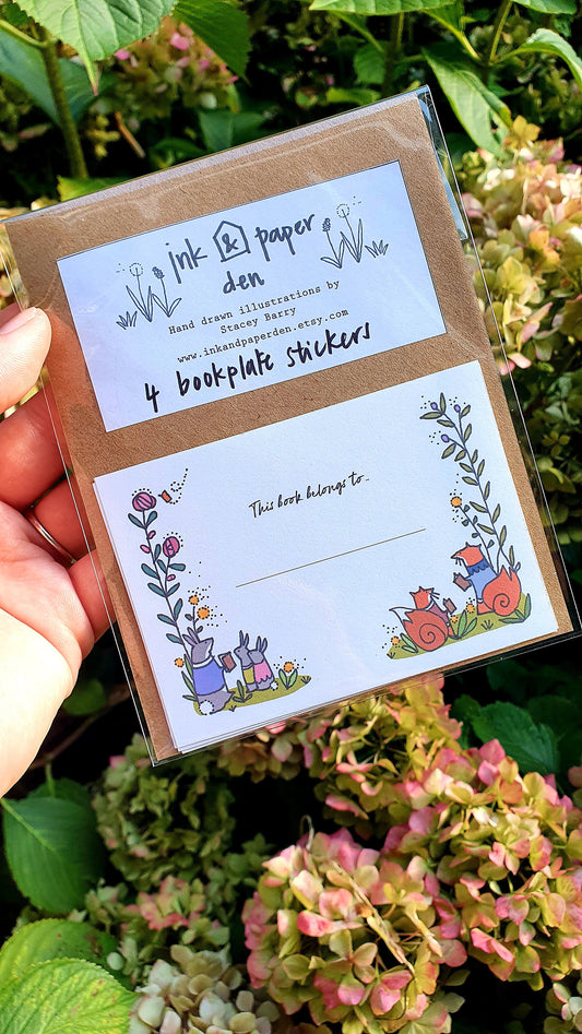 Bookplate Stickers Woodland Animals - 'This book belongs to'