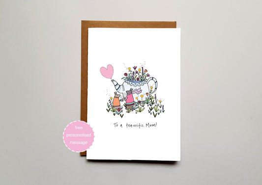 Bunny Mother's Day Card – To a Tea-rrific Mum!