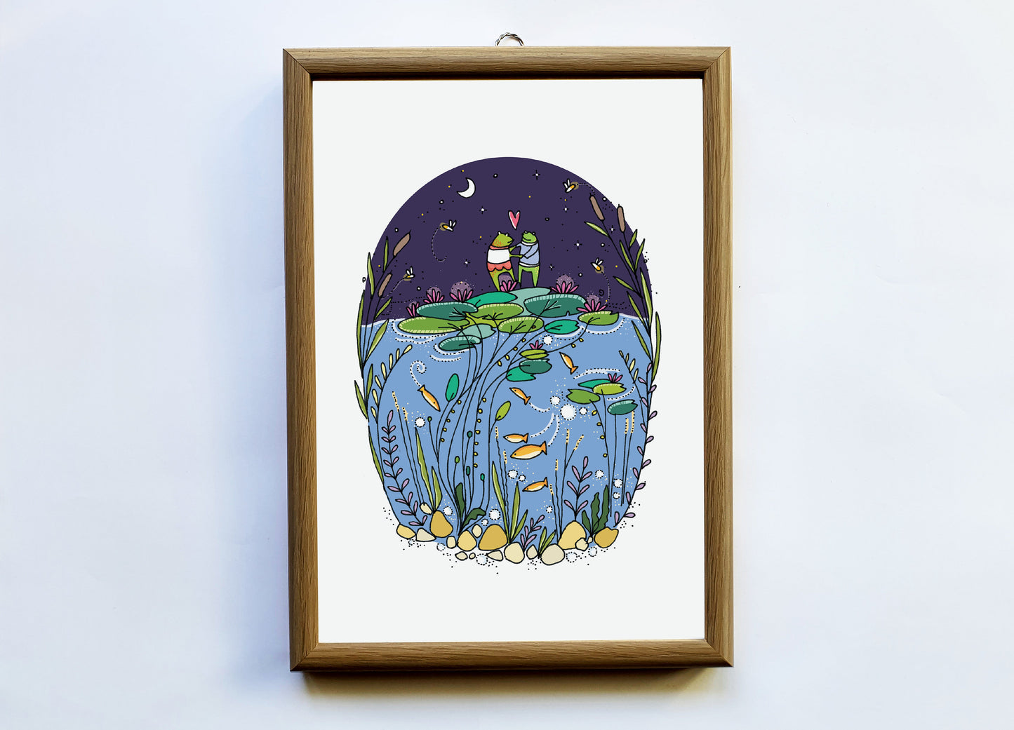 Dancing Frogs A4 Print – Lilypad Pond Art