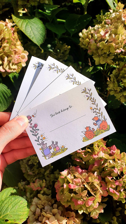 Bookplate Stickers Woodland Animals - 'This book belongs to'