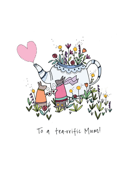 Bunny Mother's Day Card – To a Tea-rrific Mum!
