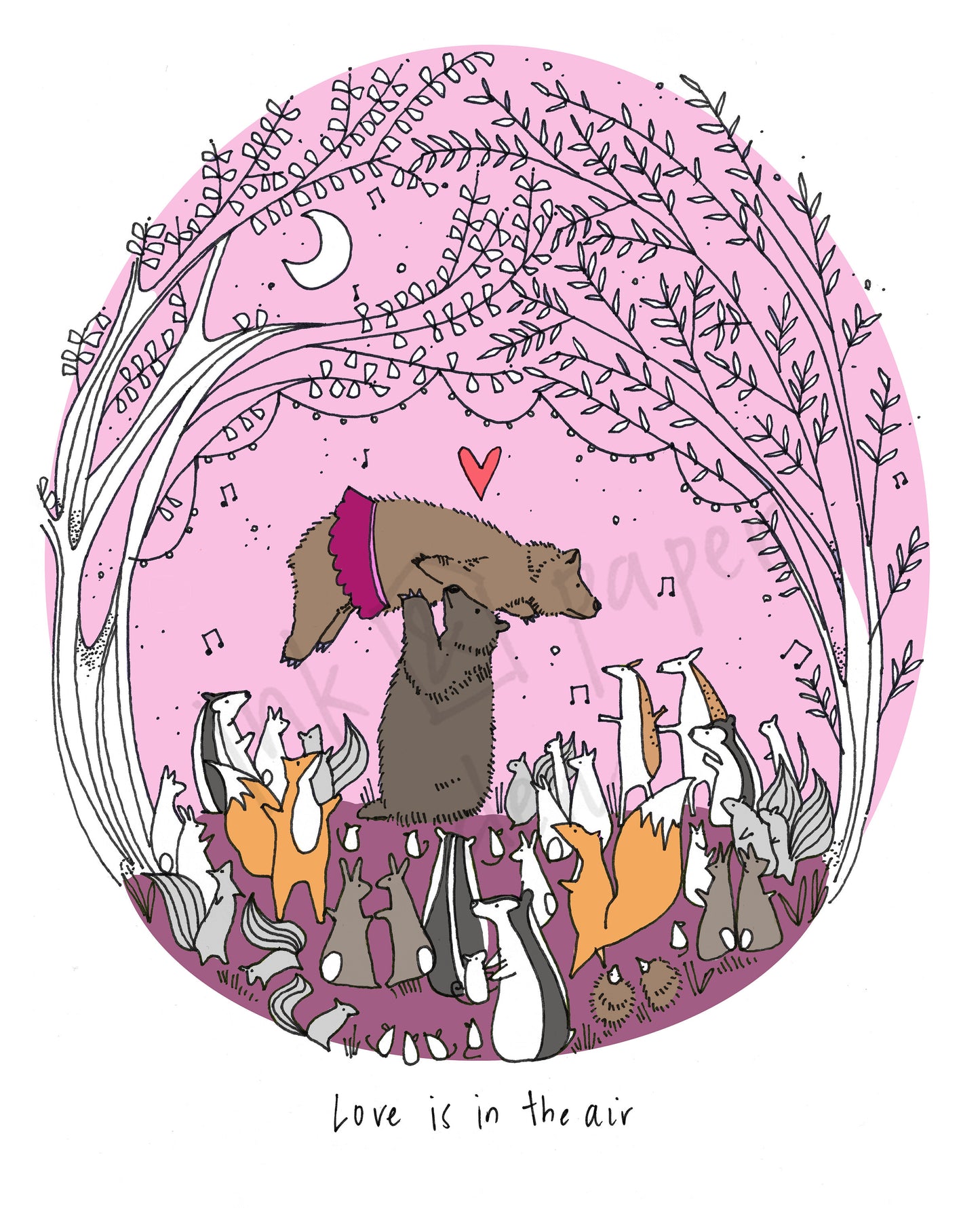Dancing Bears Valentines / Anniversary Card - Dancing Animals Movie Love Scene with Shimmer Effect